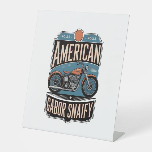 American Motorrad Vintag Sockelschild (Vorderseite)