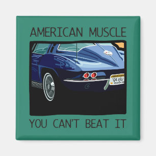 American muscar, klassisch und Vintag blau V8 Magnet