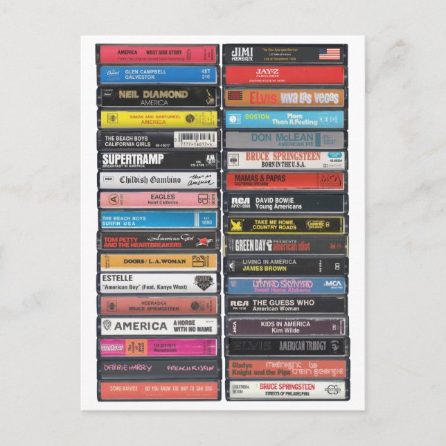 American Music - USA Anthems Cassette Print Postkarte (Vorderseite)