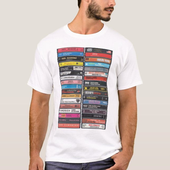 American Music - USA Anthems Cassette Print T-Shirt (Vorderseite)
