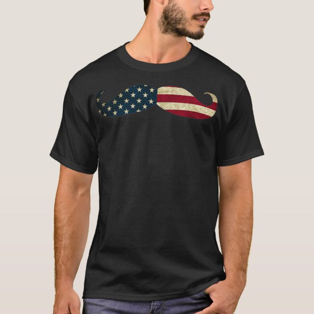 American Mustache Flag 4. Juli Cooler Pullover (Vorderseite)