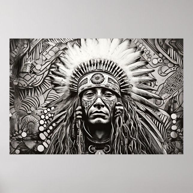 American Native Indian Friedlich Nature Prairie Ar Poster (Vorne)