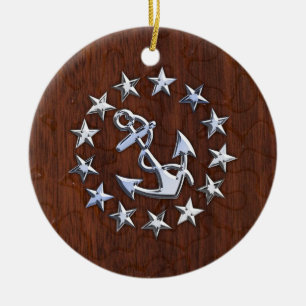 American Nautic Yacht Flag Wet Look Keramikornament