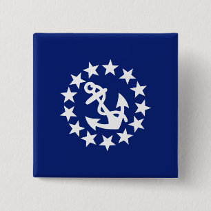 American Nautical Yacht Flag in Navy Blue Button