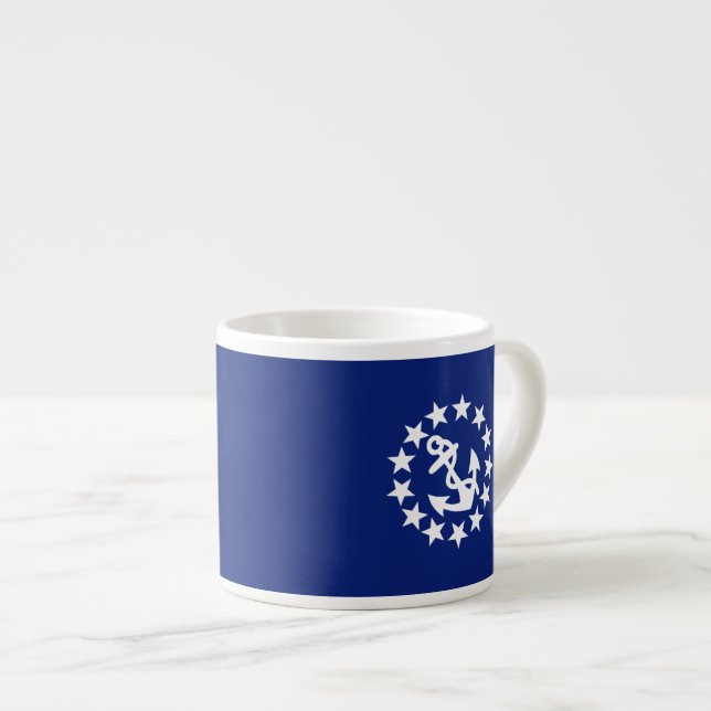 American Nautical Yacht Flag Navy Blue Decor Espressotasse (Vorderseite Rechts)