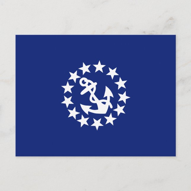 American Nautical Yacht Flag Navy Blue Decor Postkarte (Vorderseite)