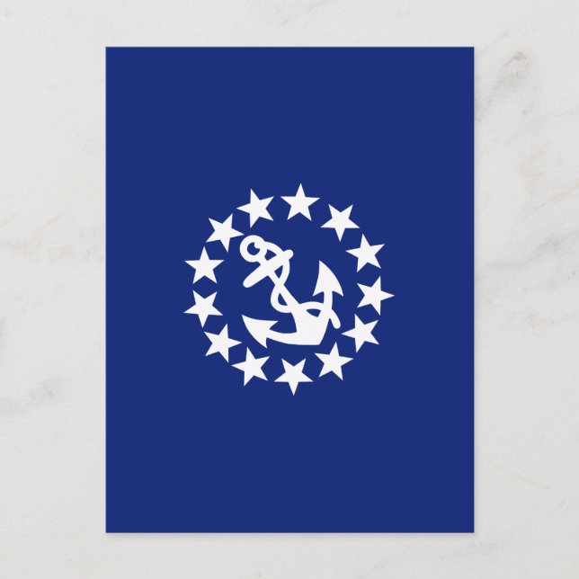 American Nautical Yacht Flag Navy Blue Decor Postkarte (Vorderseite)