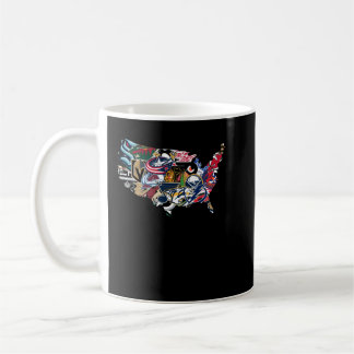 American NHL Teams Logos Map Classic T Shirt Kaffeetasse