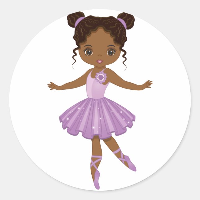 American Niedlich Ballerina Round Sticker (Vorderseite)