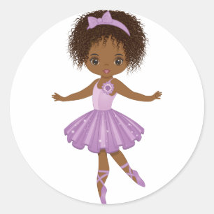 American Niedlich Ballerina Round Sticker