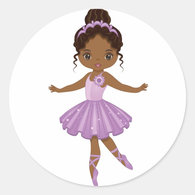 American Niedlich Ballerina Round Sticker (Vorderseite)