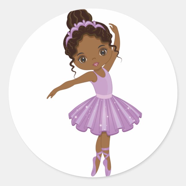 American Niedlich Ballerina Round Sticker (Vorderseite)