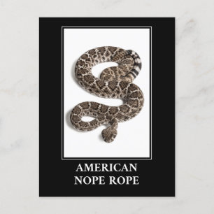 American Nope Rope - Rattlesnake Snake Danger Postkarte