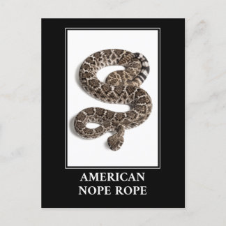 American Nope Rope - Rattlesnake Snake Danger Postkarte