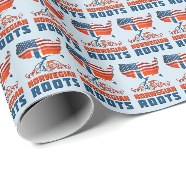 American Norweger Roots Gift Wrap Geschenkpapier (Rolleneckpunkt)