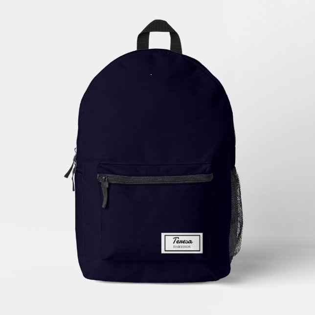 American Nostalgia | Classic Minimal Blue Design Bedruckter Rucksack (Vorderseite)
