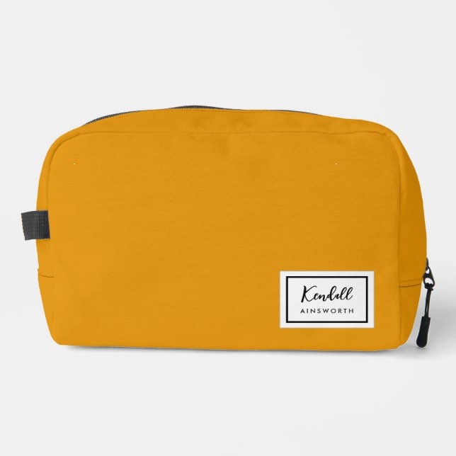 American Nostalgia Classic Simple Minimal Mustard Waschbeutel (Vorderseite)