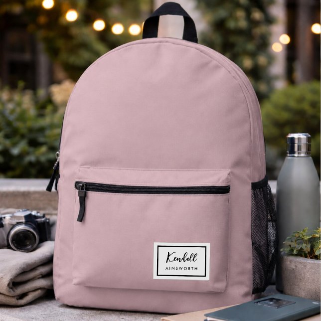 American Nostalgia Classic Simple Minimal Pink Bedruckter Rucksack (A minimalist personalized backpack that keeps everyday essentials organized in style)