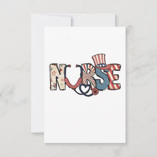 American Nurse 4. Juli Patriotic USA Flag Nurs Dankeskarte