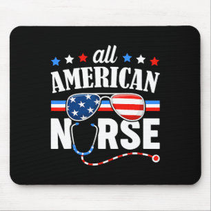 American Nurse 4. Juli Patriotic USA Flag Nurs Mousepad