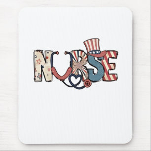 American Nurse 4. Juli Patriotic USA Flag Nurs Mousepad