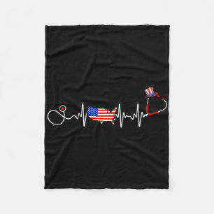 American Nurse 4. Juli USA Flag Karte Patriotic Fleecedecke