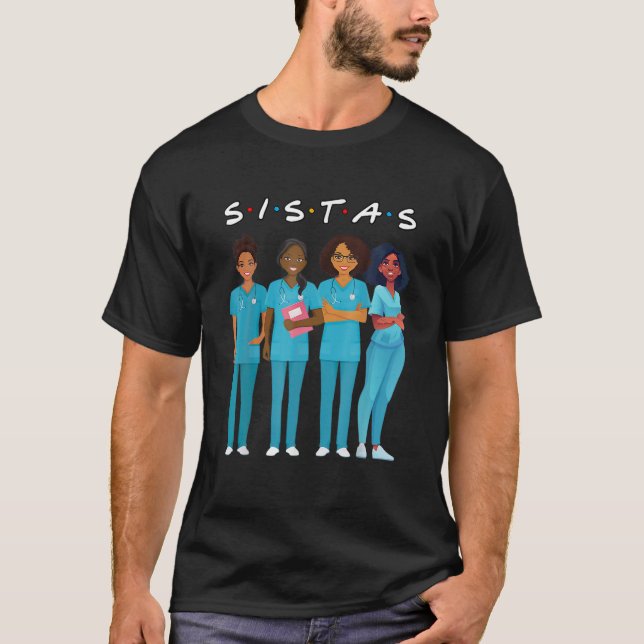 American Nurse Black Sistas Queen Melanin T-Shirt (Vorderseite)