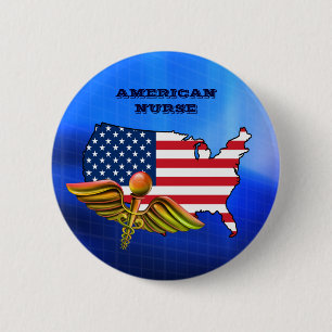 American Nurse. Patriotisches Design Button
