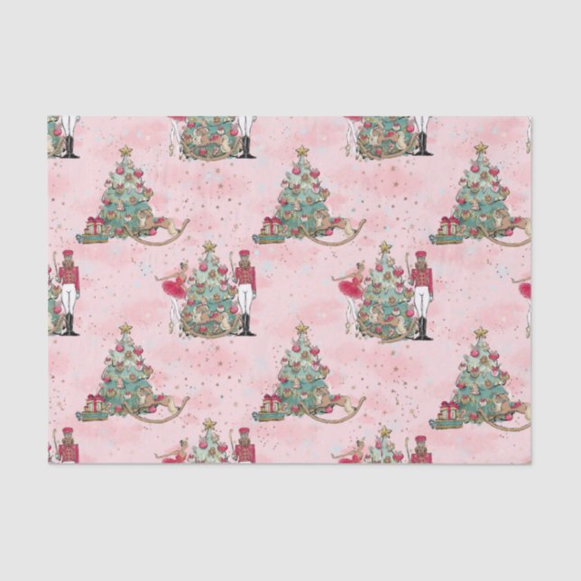 American Nutcracker Ballet Pink Weihnachten Seidenpapier (Vorderseite)