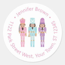 American Nutcracker Holiday Rücksendeadresse Runder Aufkleber