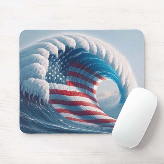 American Ocean Wave Mousepad (Mit Mouse)