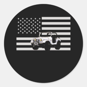 American Off Roading Off Road USA Flag Runder Aufkleber