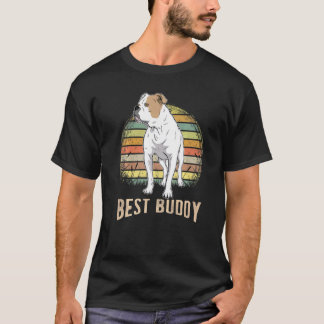 American Old Southern White Bulldog Sunset 8 T-Shirt