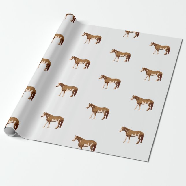 American Paint Horse Reitsport Wasserfarbe Geschenkpapier (Ungerollt)