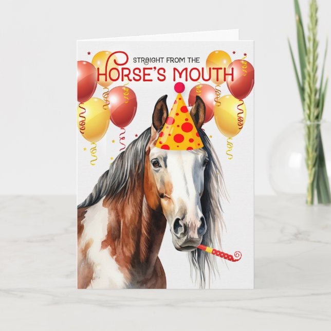 American Paint Pinto Horse Funny Birthday Karte (Vorderseite)