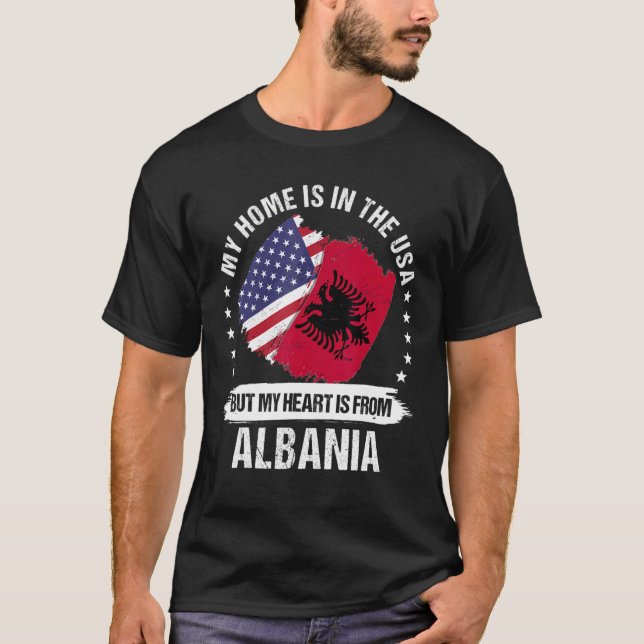 American Patriot Albanien Flag American Albanian R T-Shirt (Vorderseite)