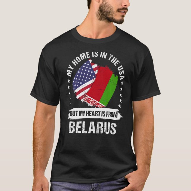 American Patriot Belarus Flag Amerikanisch Weißrus T-Shirt (Vorderseite)