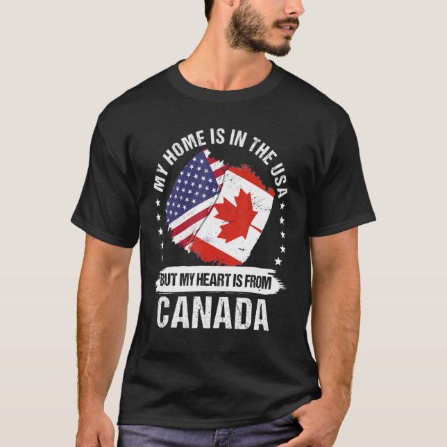 American Patriot Canada Flag American Canadian Roo T-Shirt (Vorderseite)