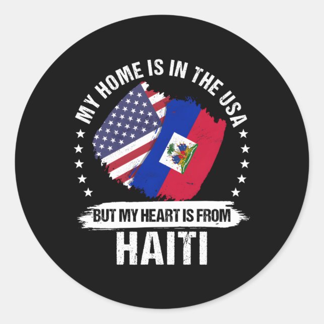 American Patriot Haiti Flag American Haitian Roots Runder Aufkleber (Vorderseite)