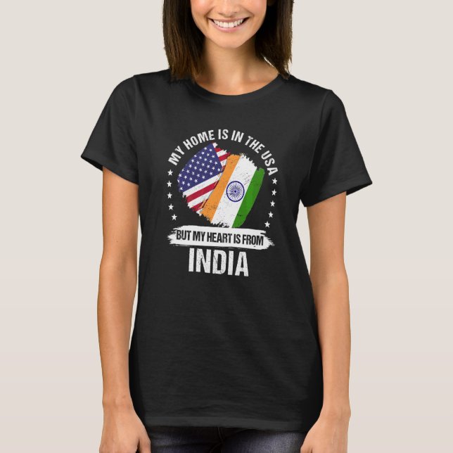 American Patriot India Flag Amerikanische Ureinwoh T-Shirt (Vorderseite)