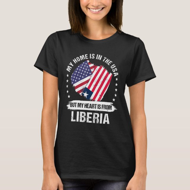 American Patriot Liberian Flag American Liberia Ro T-Shirt (Vorderseite)
