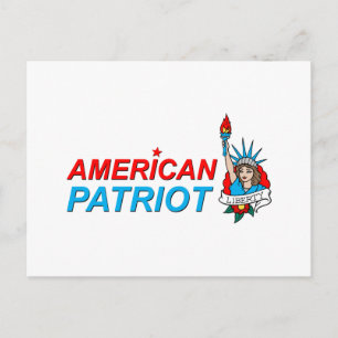 American Patriot Liberty Tattoo Postkarte