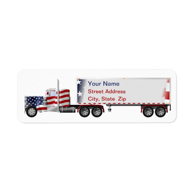 American Patriotic Big Rig Truck Address Labels (Vorne)