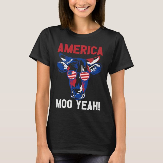 American Patriotic Decoration Moo Yeah Premium T-Shirt (Vorderseite)