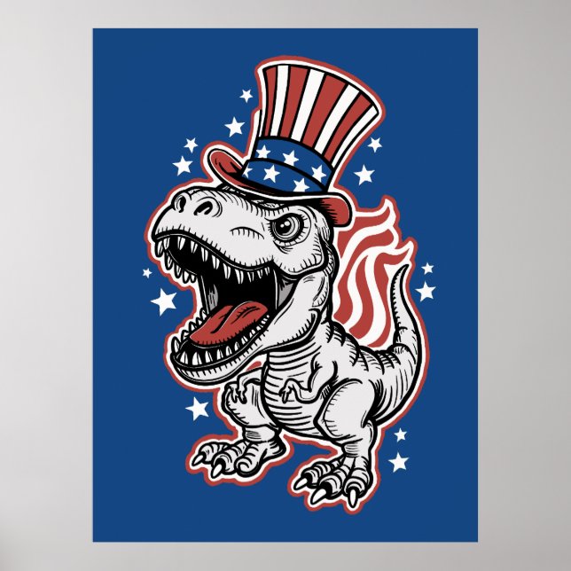 American Patriotic Dinosaurier Poster (Vorne)