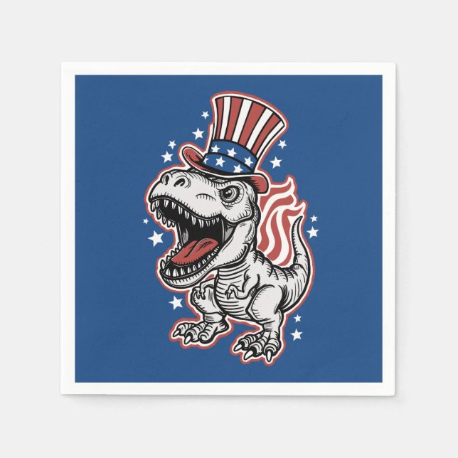 American Patriotic Dinosaurier Serviette (Vorderseite)