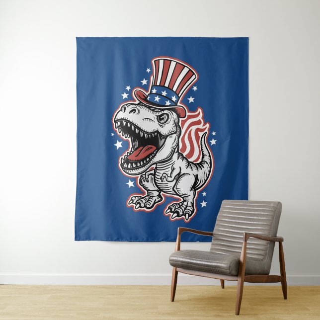 American Patriotic Dinosaurier Wandteppich (Beispiel)