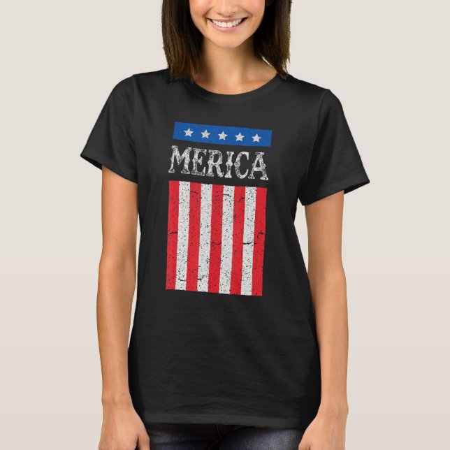 American Patriotic Flag Independence Day 4th Of Ju T-Shirt (Vorderseite)