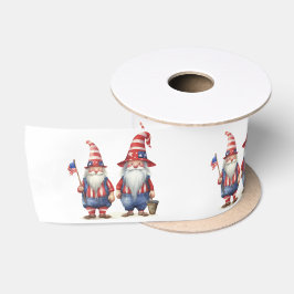American Patriotic Gnomes Satinband