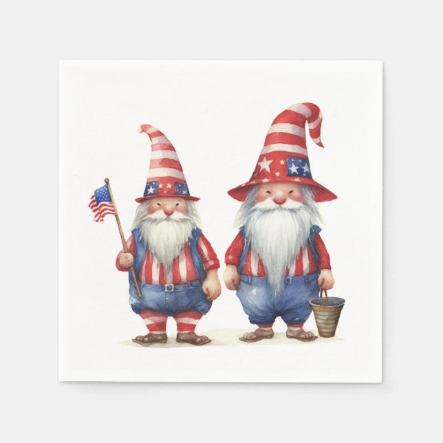 American Patriotic Gnomes Serviette (Vorderseite)
